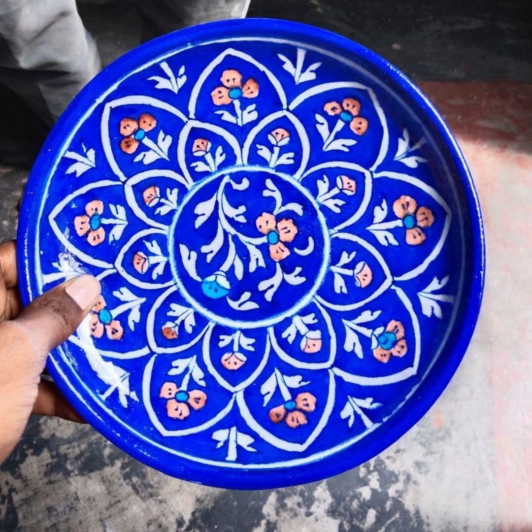 Blue Blossom Ceramic Plate 8 Inches
