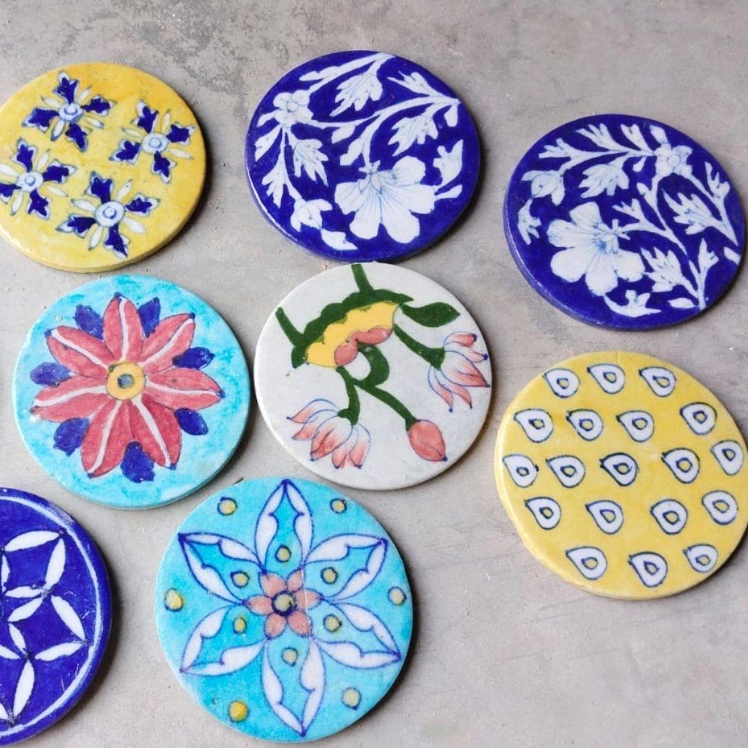 Ceramic Indigo Coasters Set of 2