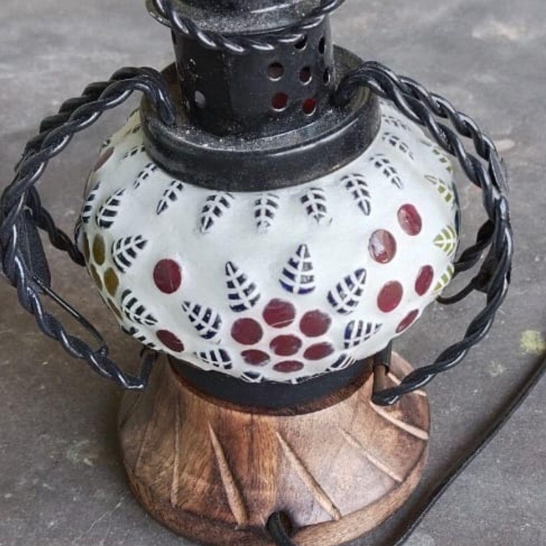 Cherry Antique Glass Lantern