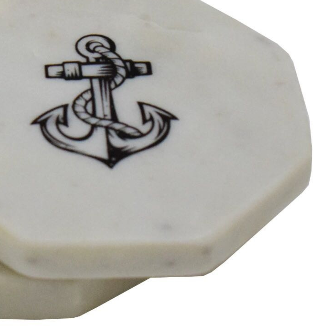 Anchor Marble Coasters Set of 2