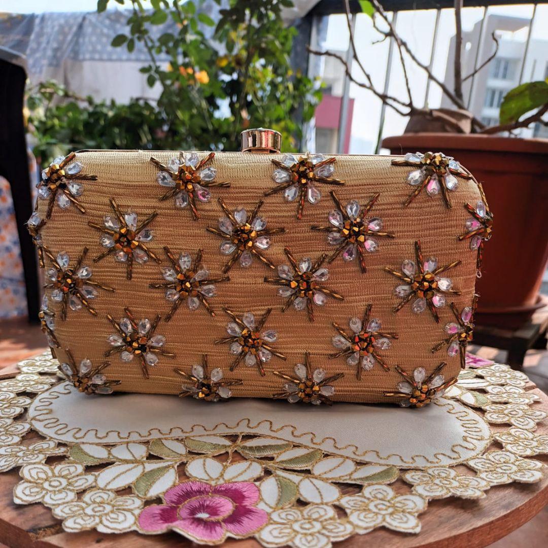 Amber Embroidered Clutch Bag