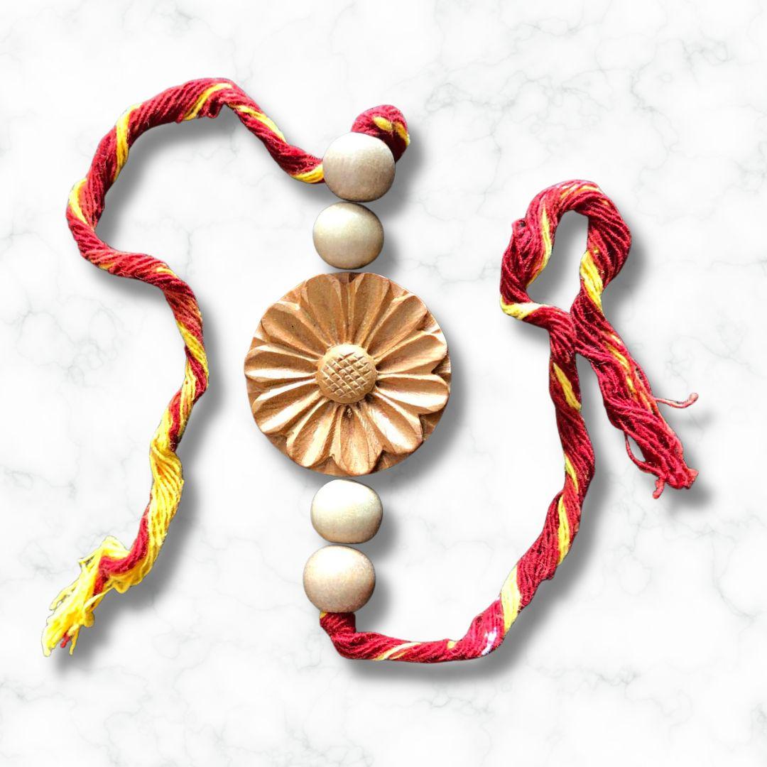 Rama Floral Wooden Rakhi