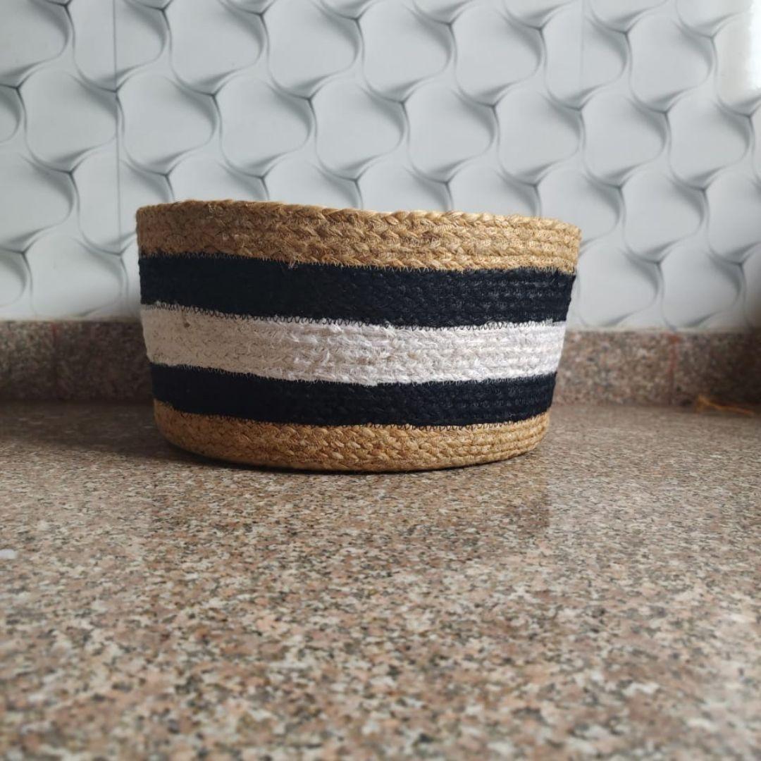 Striped Jute Small Dog and Cat Bed