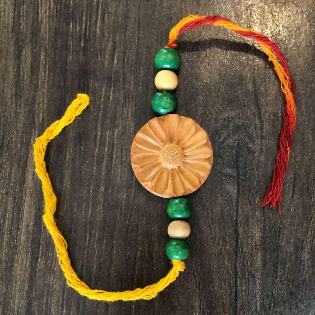 Colourful Daisy Wooden Rakhi