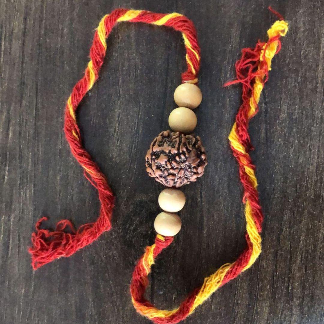 Rudraksh Wooden Rakhi