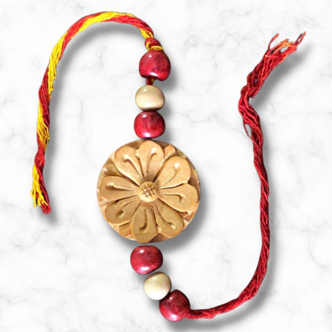 Colourful Lily Wooden Rakhi