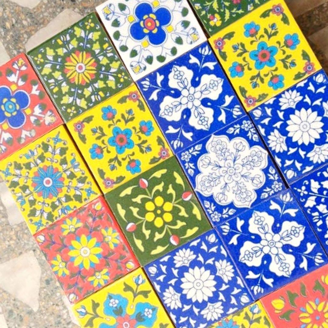 3 by 3 assorted ceramic tiles for interior design 100 pcs