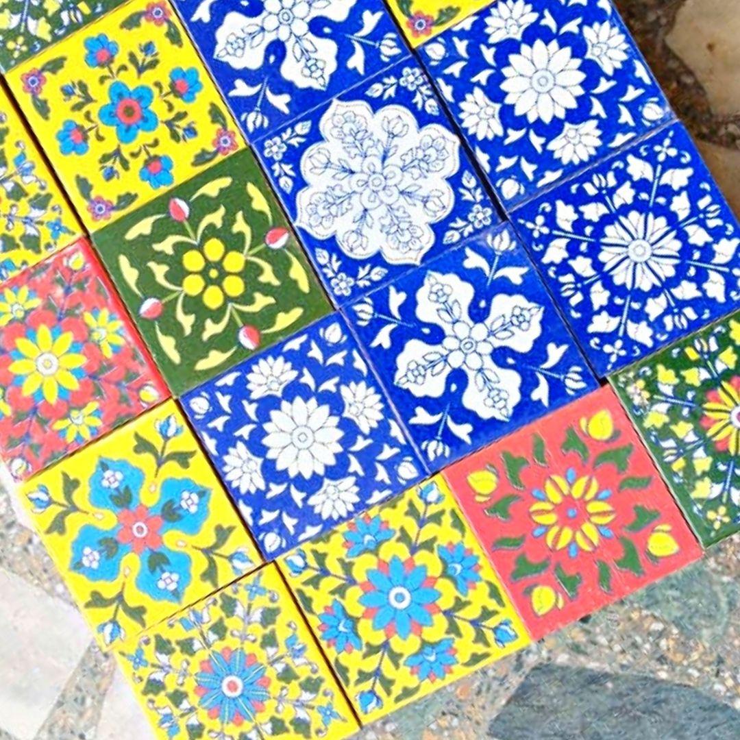 3 by 3 assorted ceramic tiles for interior design 100 pcs