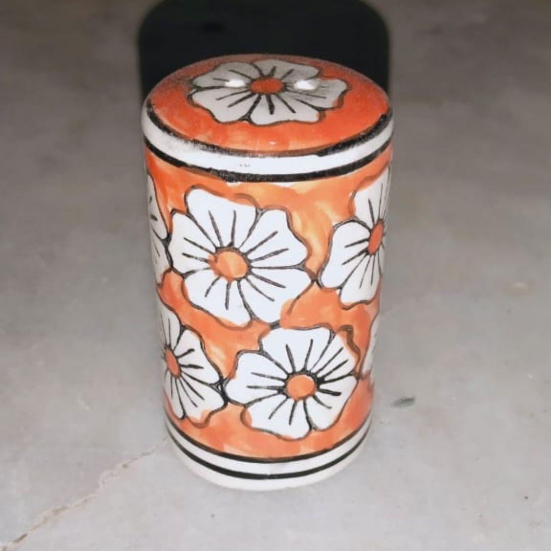 Orange Ceramic Salt and Pepper Shakers Namak Dani