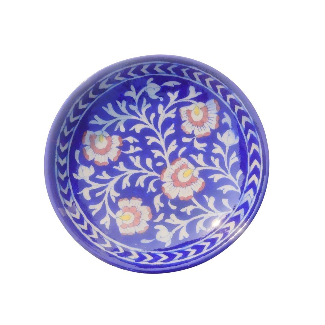 cobalt garden blue pottery decor plate