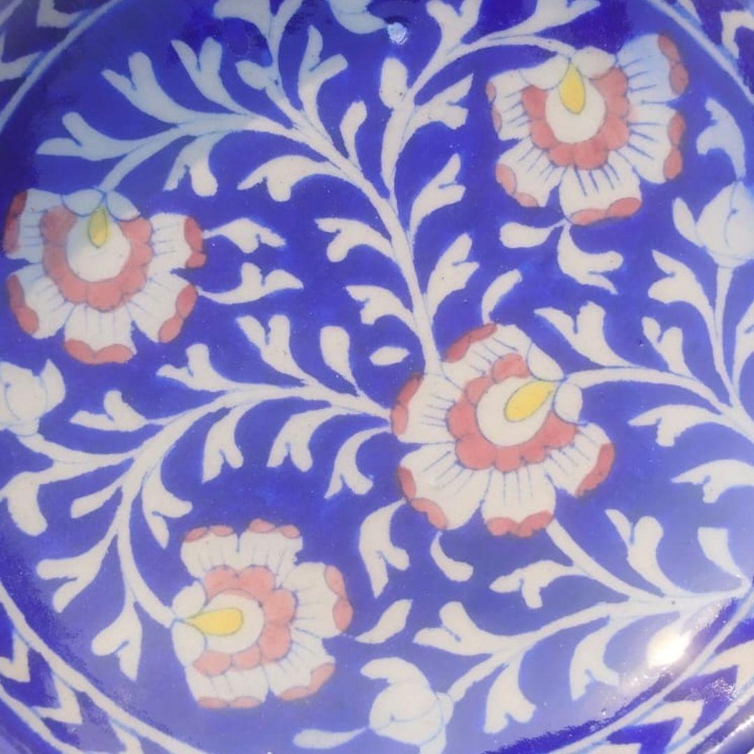 cobalt garden blue pottery decor plate