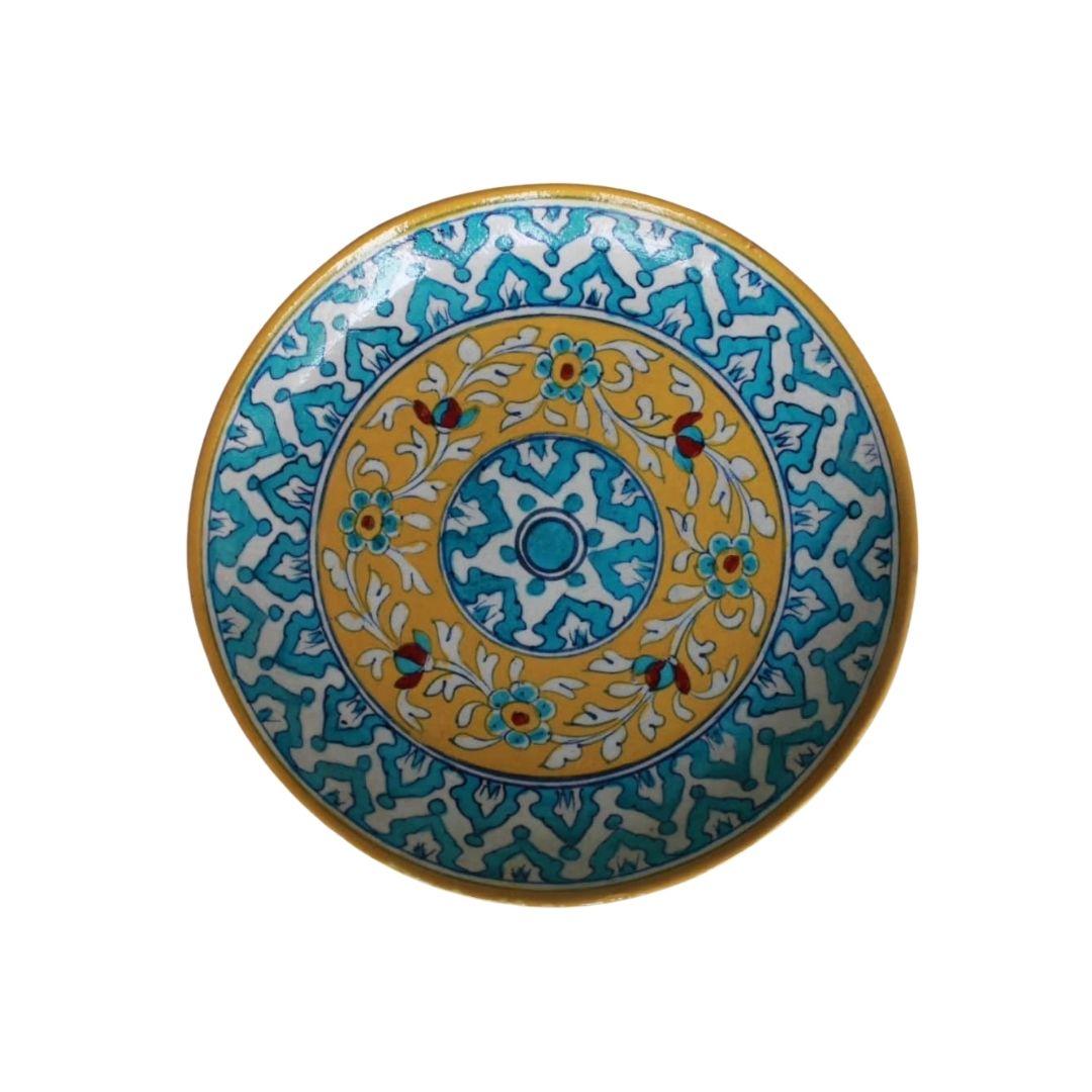 traditional motif blue pottery decor plate