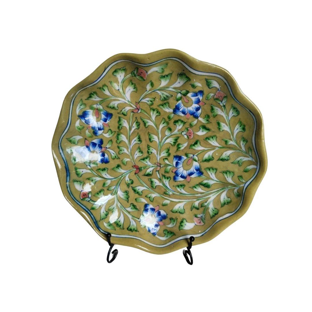 ajmer garden blue pottery decor plate