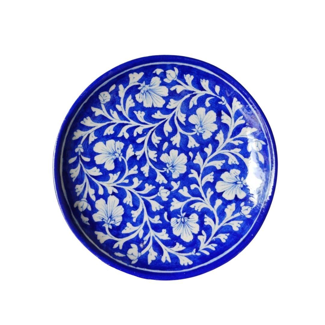 Rajasthan garden blue pottery decor plate