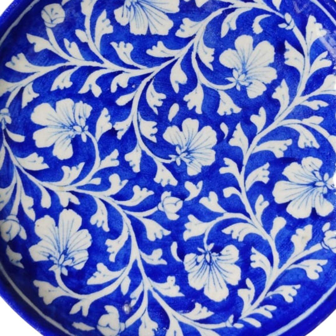 Rajasthan garden blue pottery decor plate
