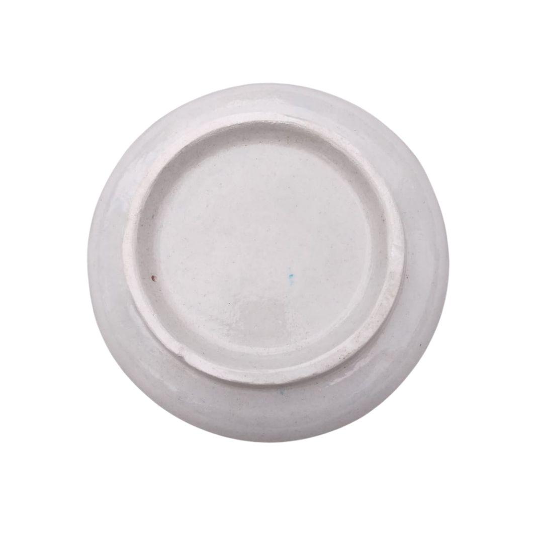 lemon garden blue pottery decor plate