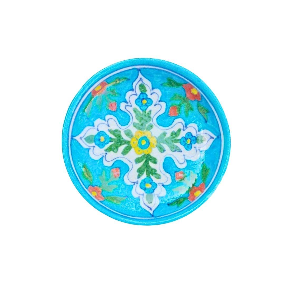 eden garden blue pottery decor plate