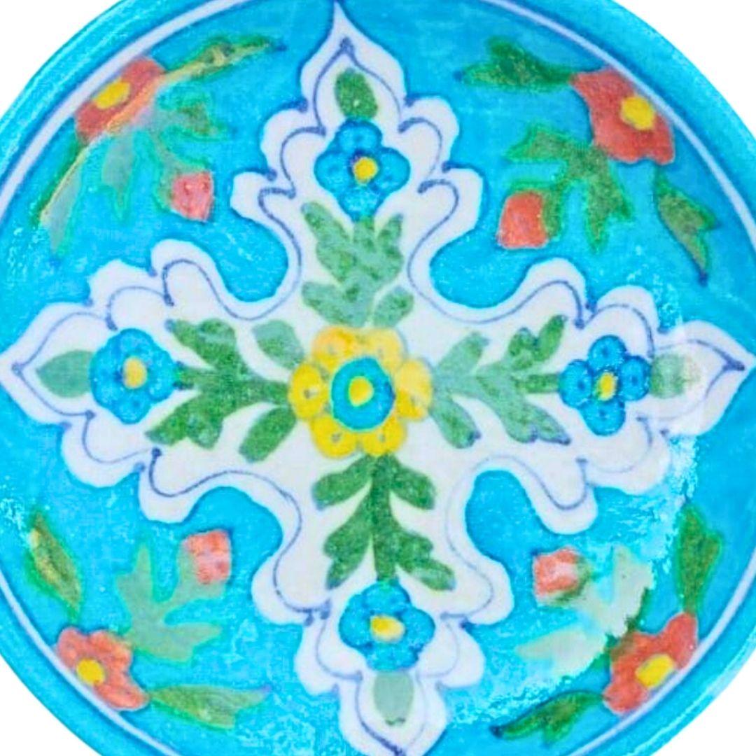 eden garden blue pottery decor plate