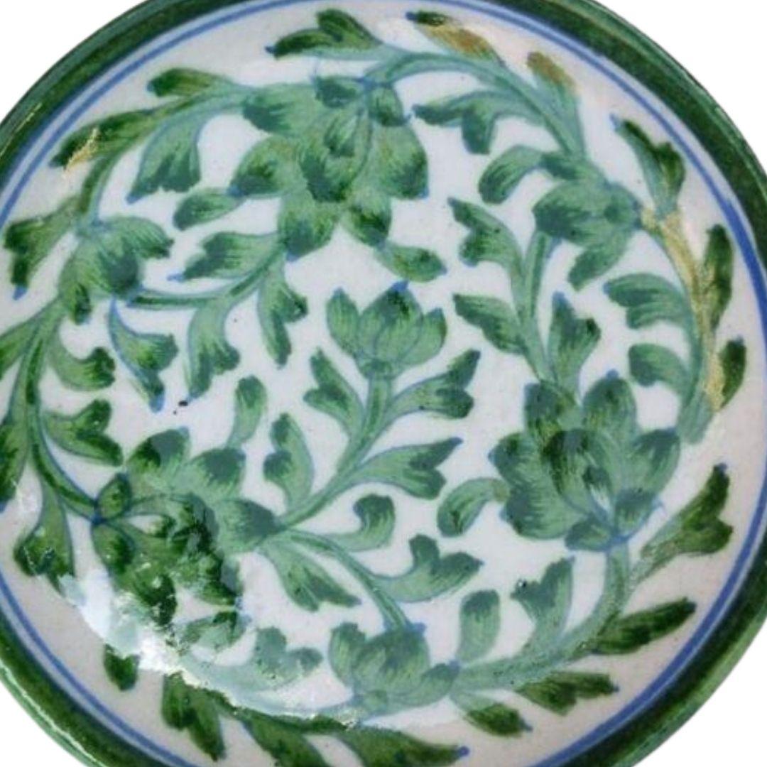 jade garden blue pottery decor plate 2