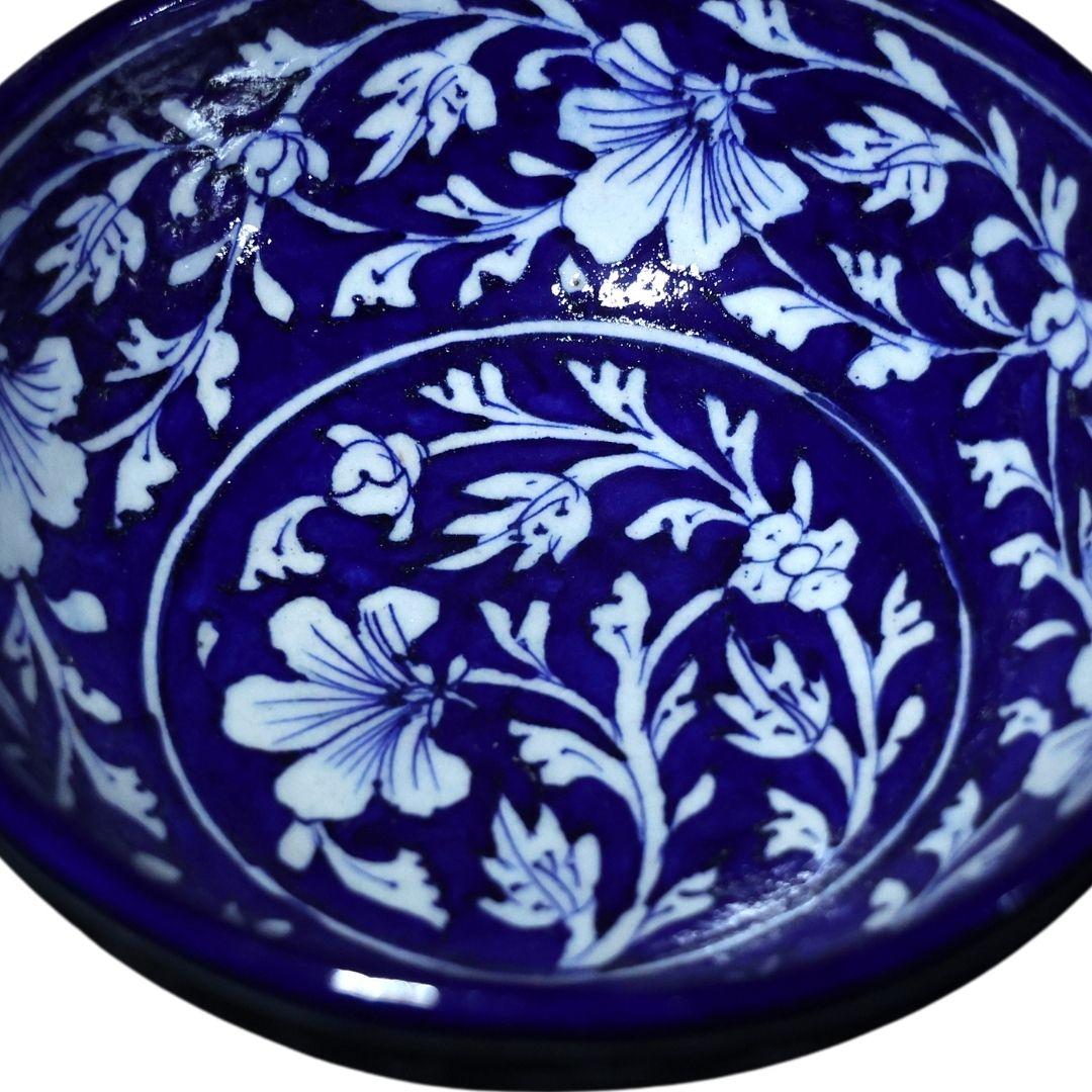 sapphire garden blue pottery ceramic bowl