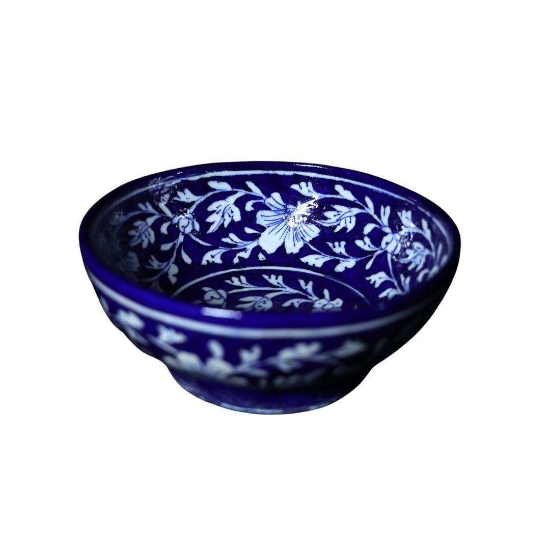 ultramarine garden blue pottery ceramic bowl