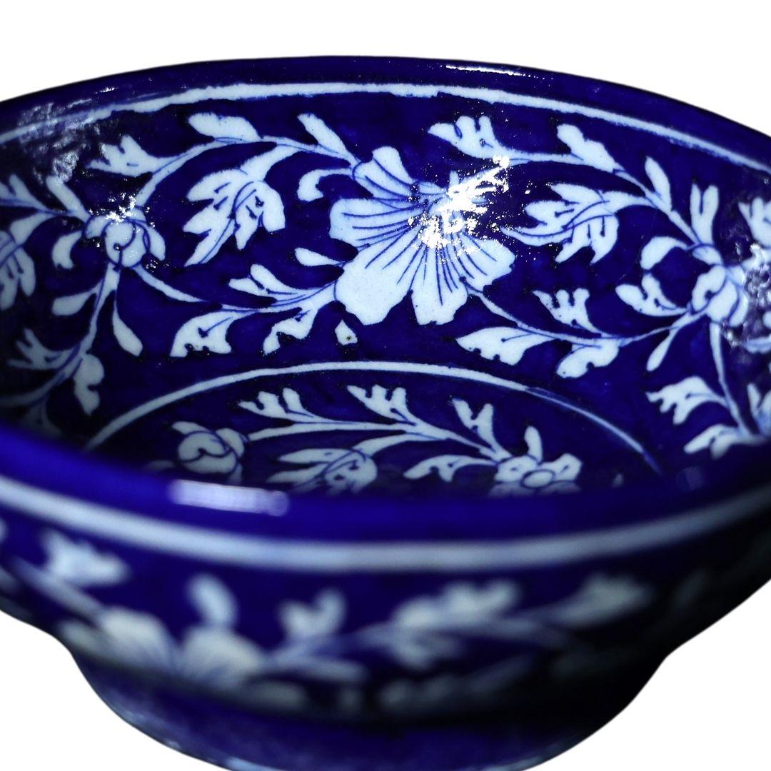 ultramarine garden blue pottery ceramic bowl