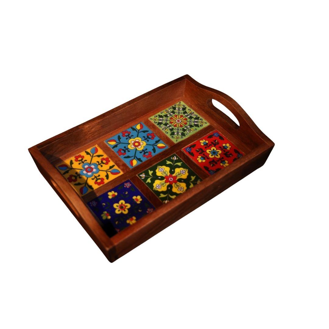 Wooden Tiles Serving Tray 1