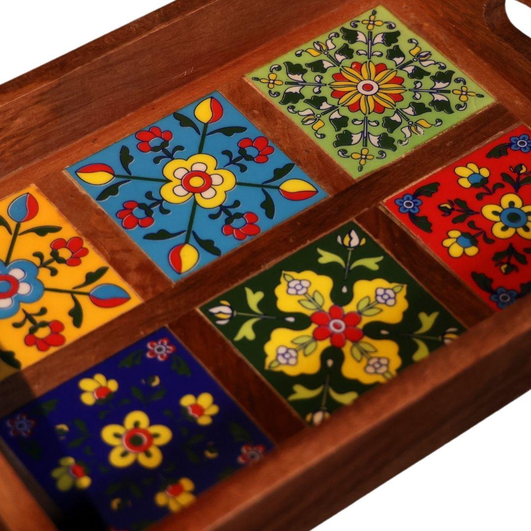 Wooden Tiles Serving Tray 1