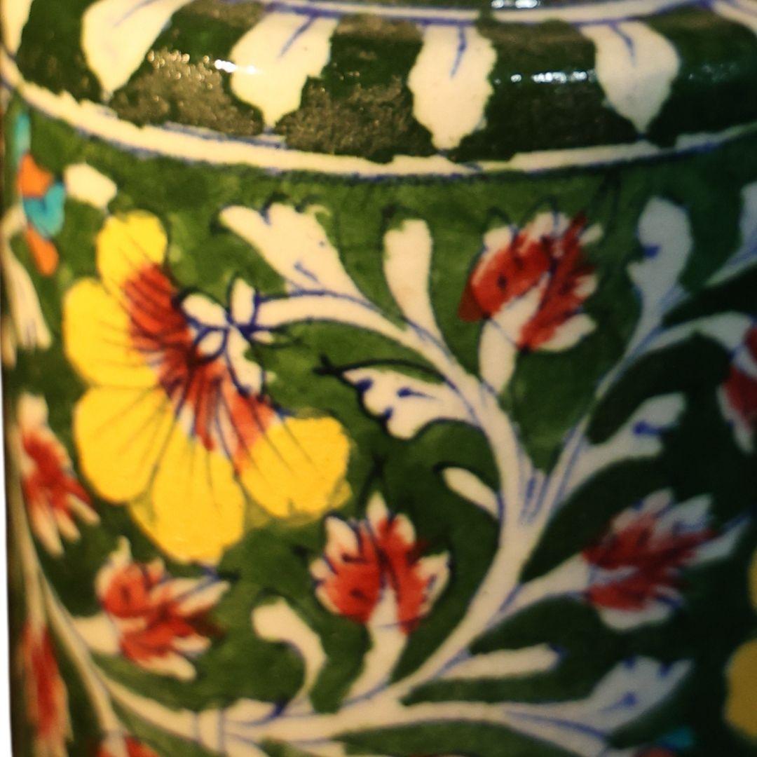 Emerald Blue Pottery Ceramic Jar