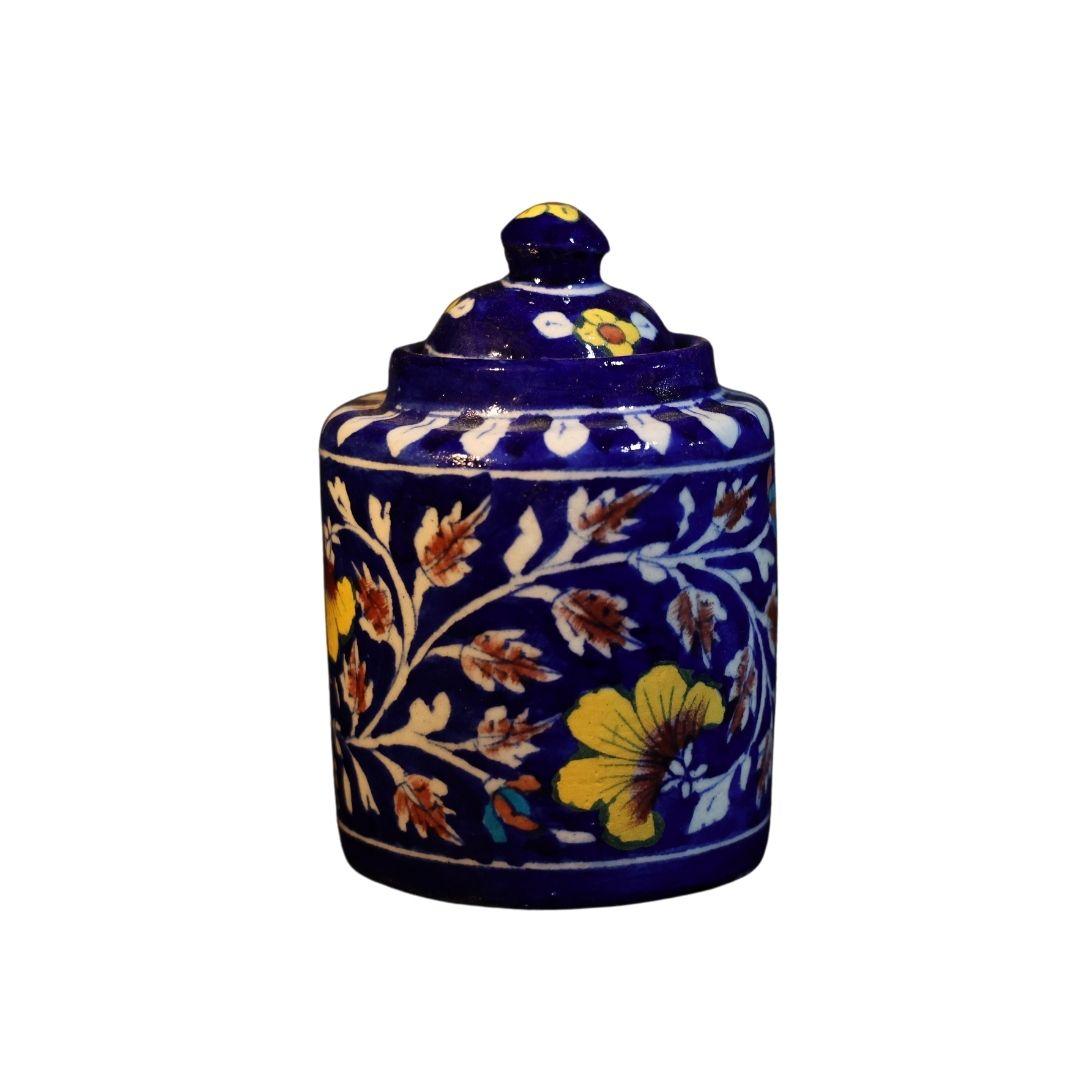 Indigo Blue Pottery Ceramic Storage Jar