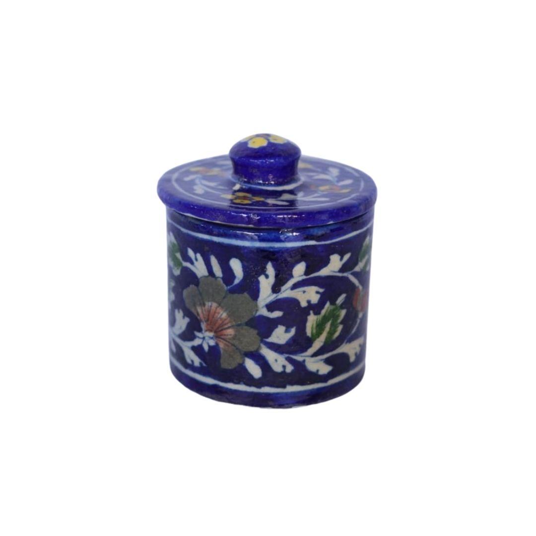 Azure Blue Pottery Ceramic Storage Jar
