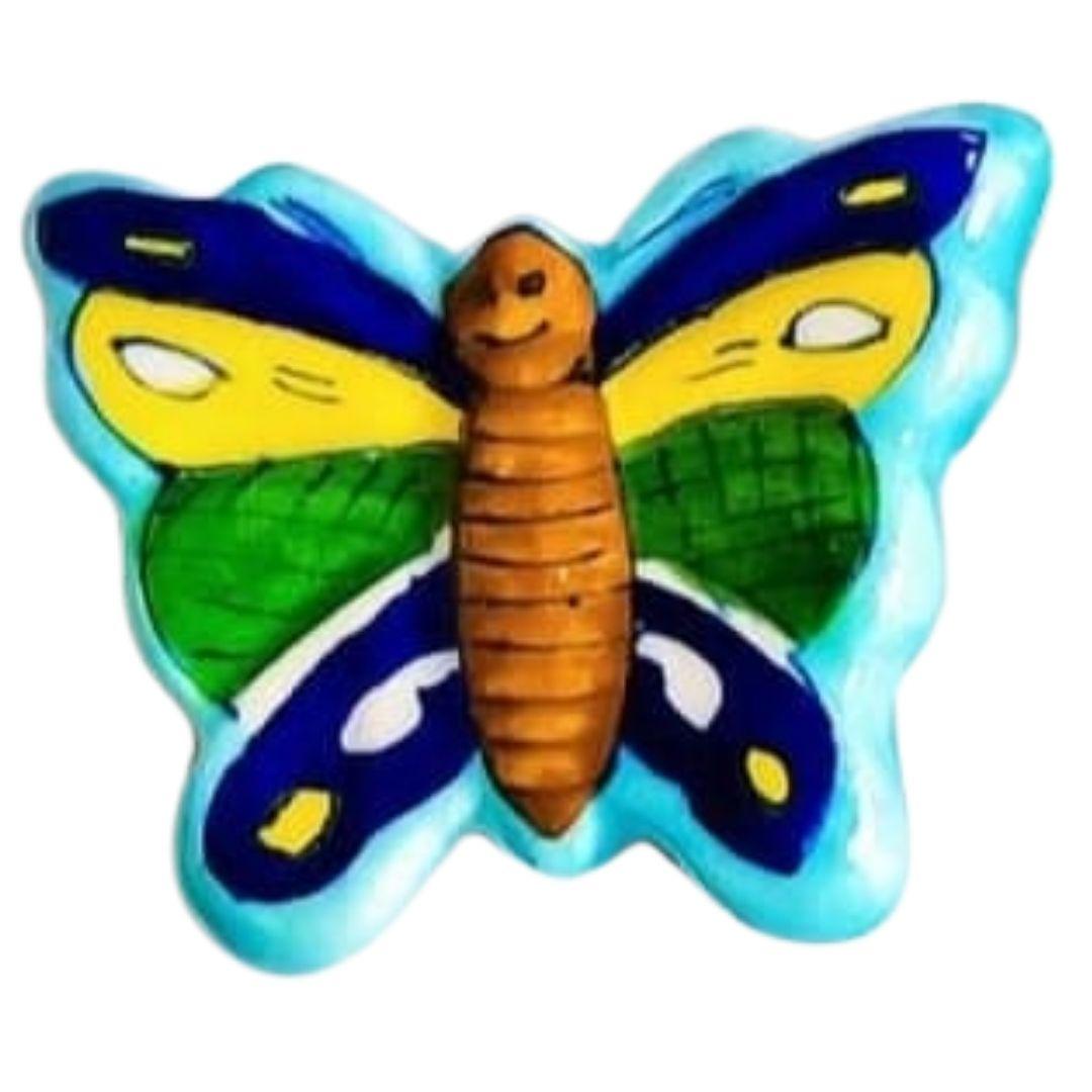 Butterfly Blue Pottery Ceramic Fridge Magnet