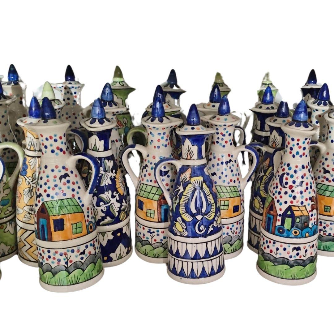 Assorted Handle blue pottery ceramic Water Jugs