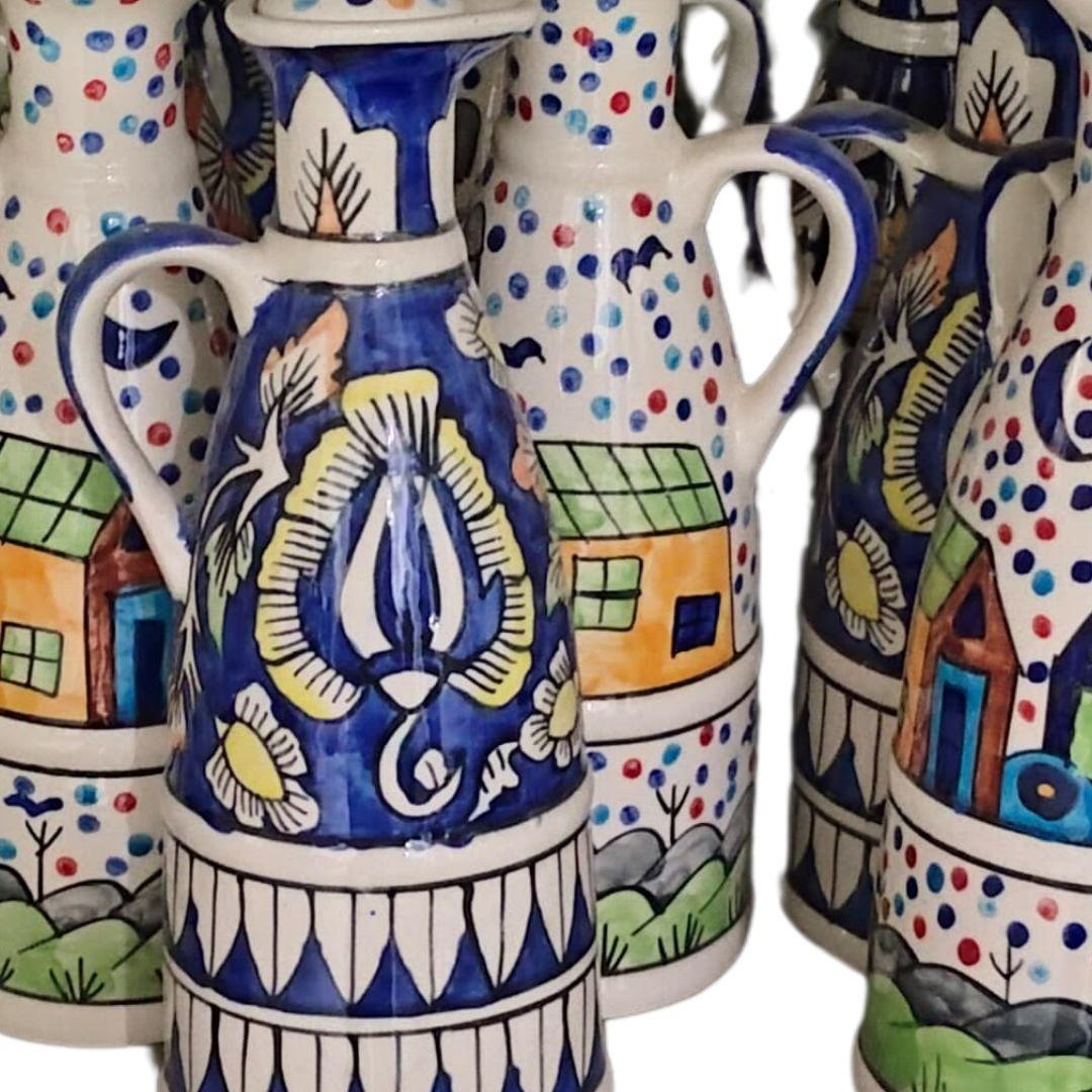 Assorted Handle blue pottery ceramic Water Jugs
