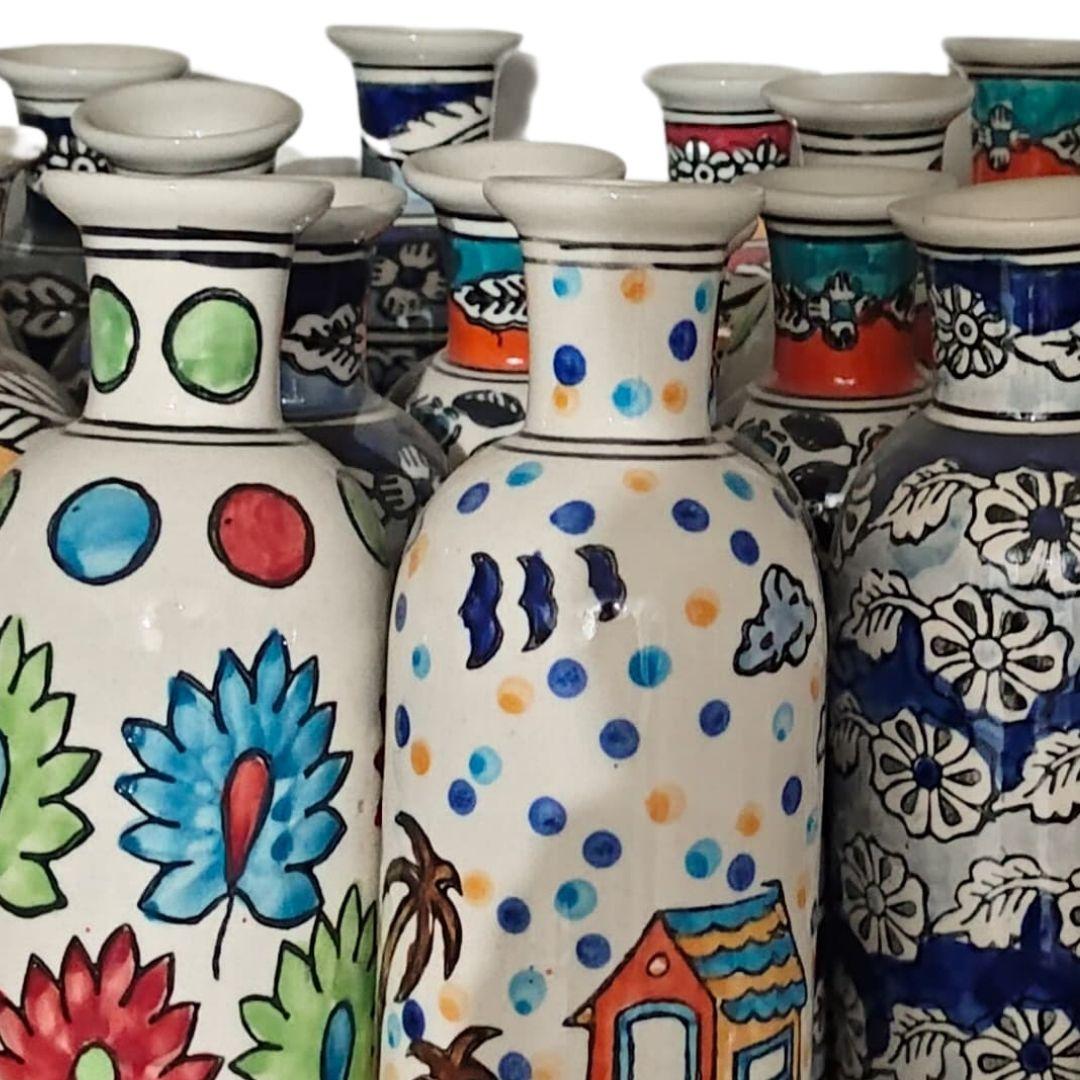 Mix Design Blue Pottery Ceramic Water Jugs