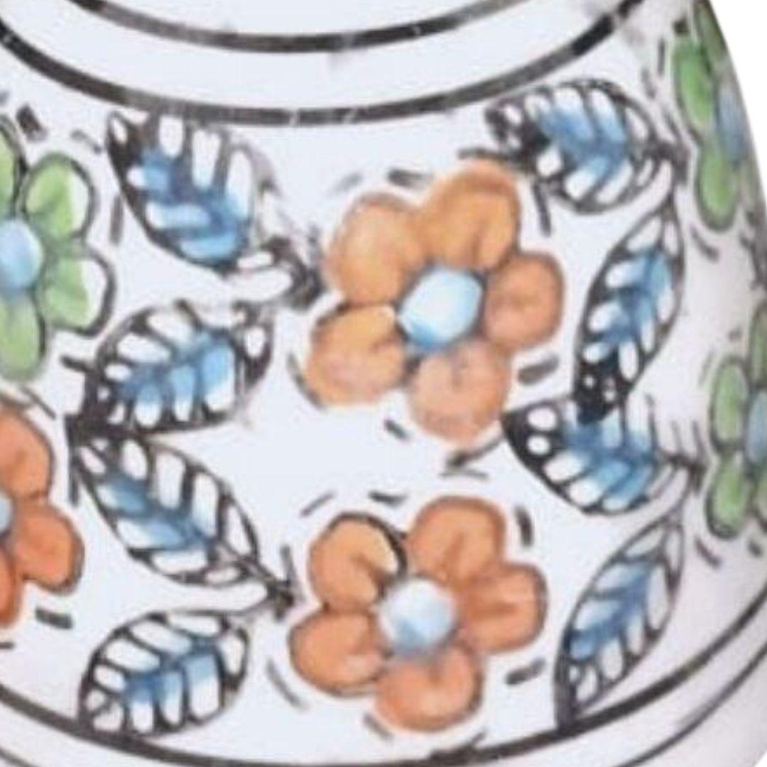 Floral Blue Pottery Ceramic Bells