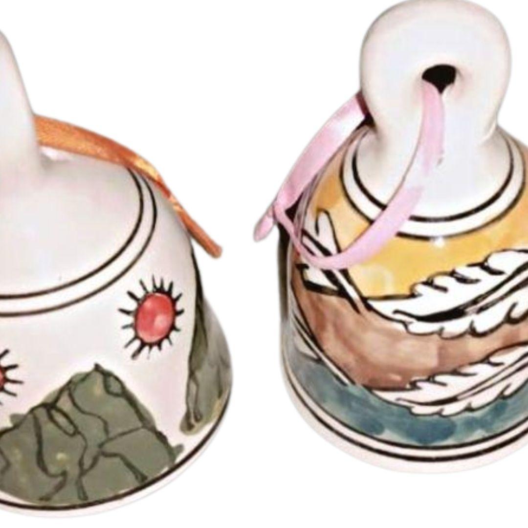 Blue Pottery Ceramic Japanese Decor Bells