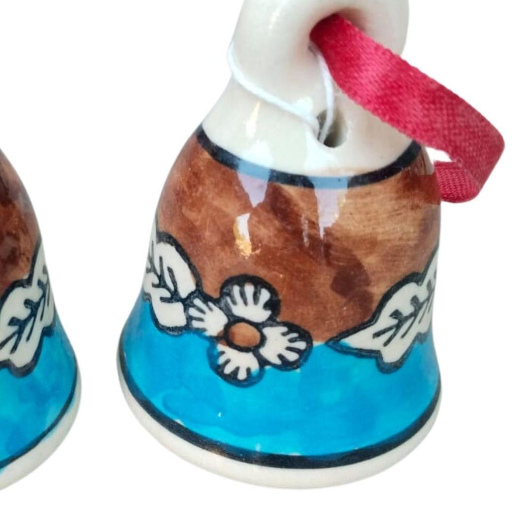Blue Pottery Ceramic Oasis Decor Bells