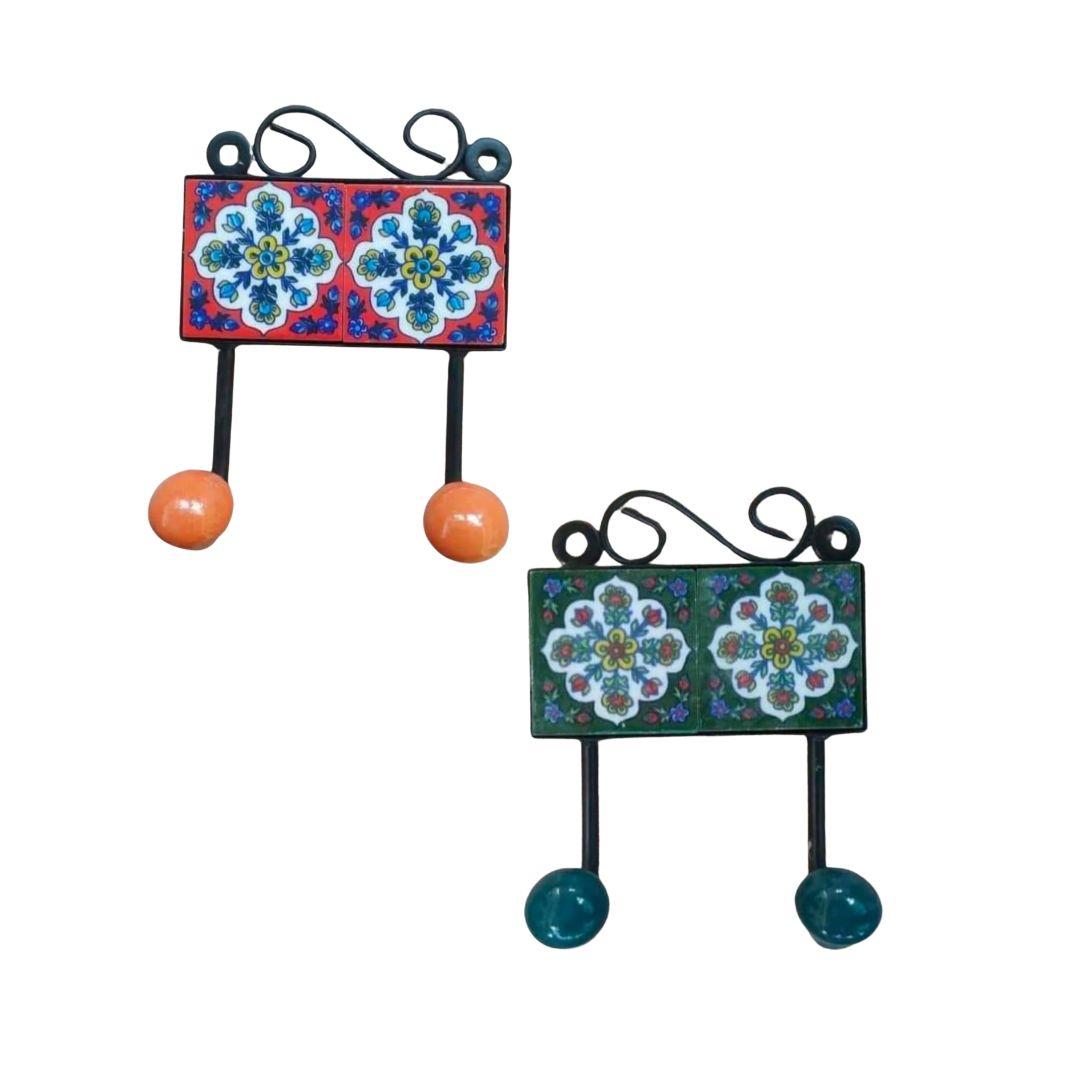 Blue Pottery Ceramic Double Hangers in multiple colour options