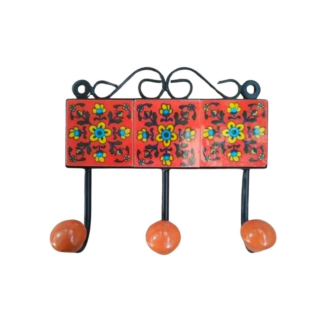 Blue Pottery Ceramic Triple Hangers in multiple colour options