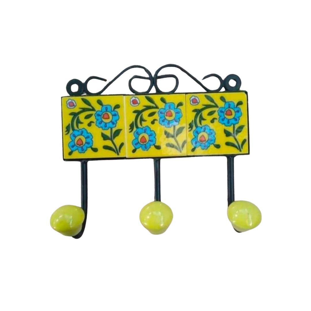 Blue Pottery Ceramic Triple Hangers in multiple colour options