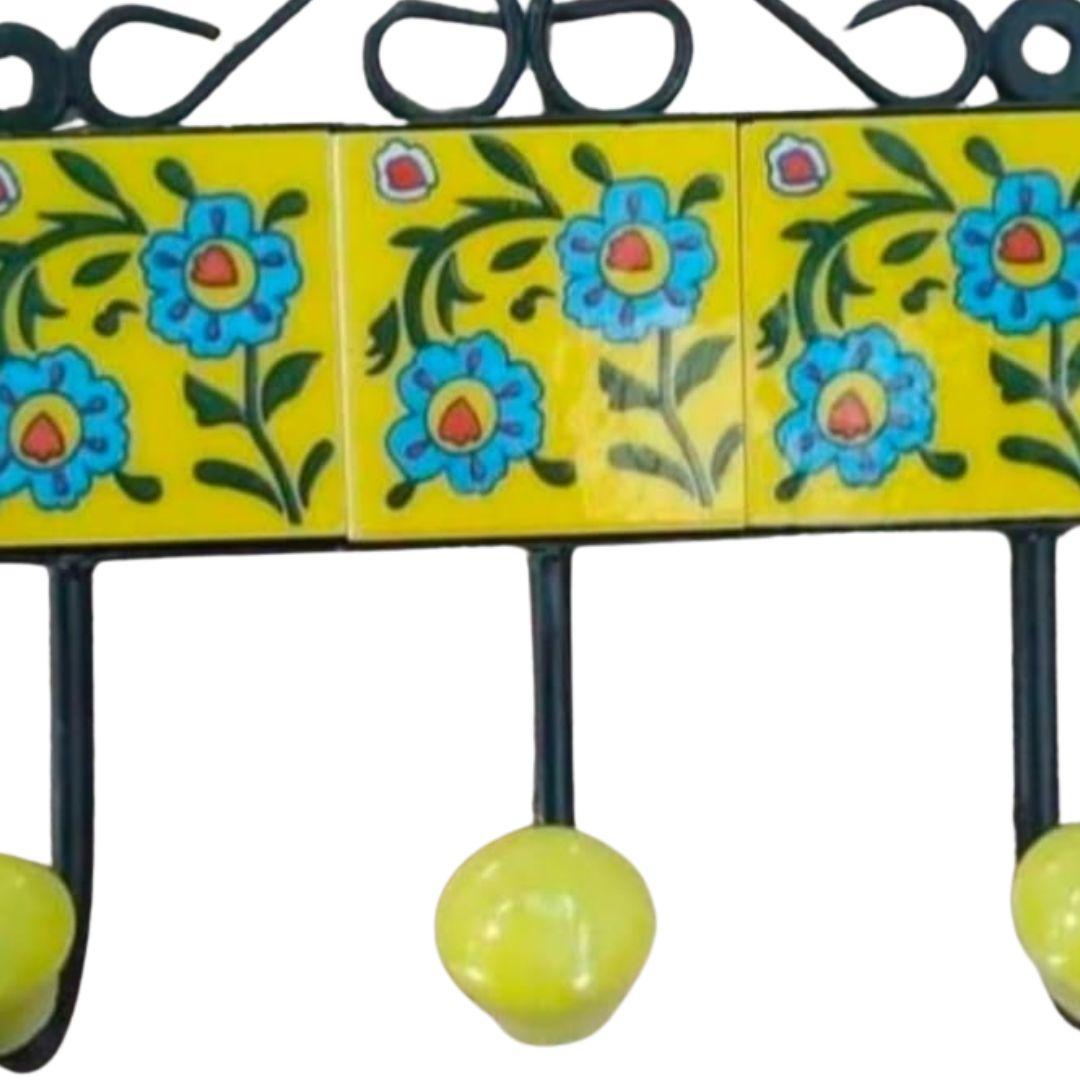 Blue Pottery Ceramic Triple Hangers in multiple colour options