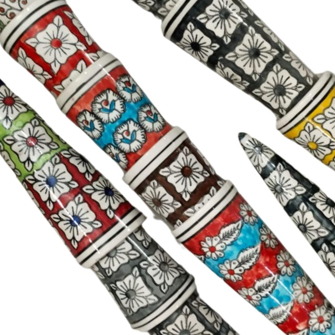 Flower Design Blue Pottery Ceramic Planters