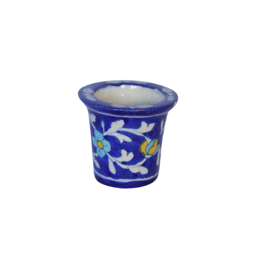 Blue Pottery Ceramic Pot Planters 3 inches