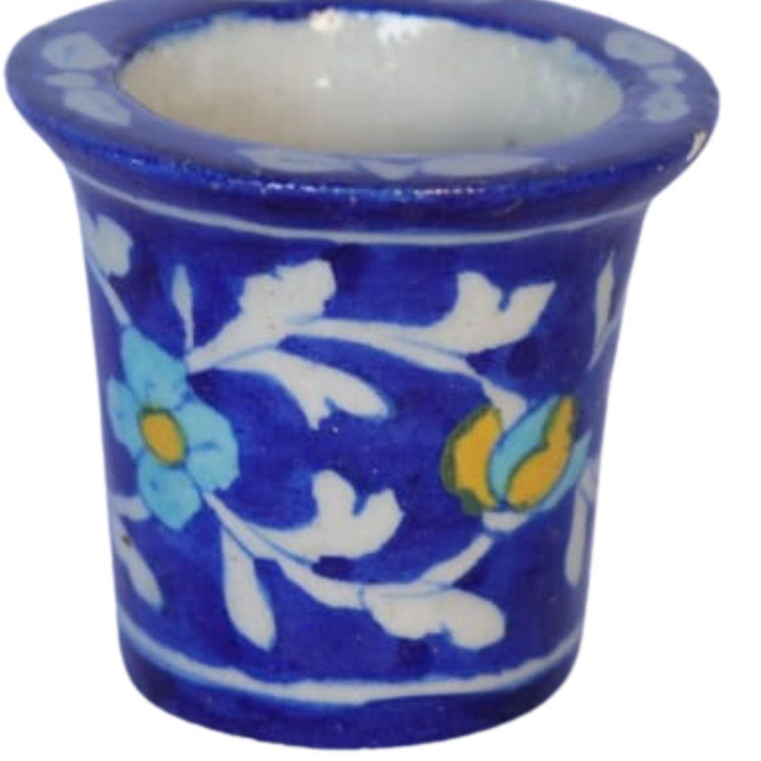 Blue Pottery Ceramic Pot Planters 3 inches