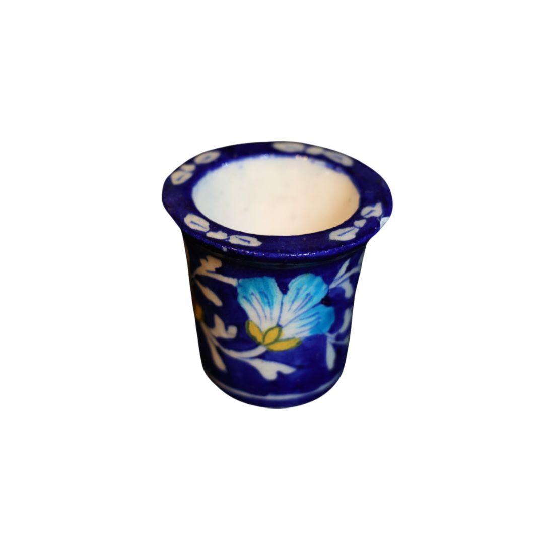 Blue Pottery Ceramic Pot Planters 3 inches