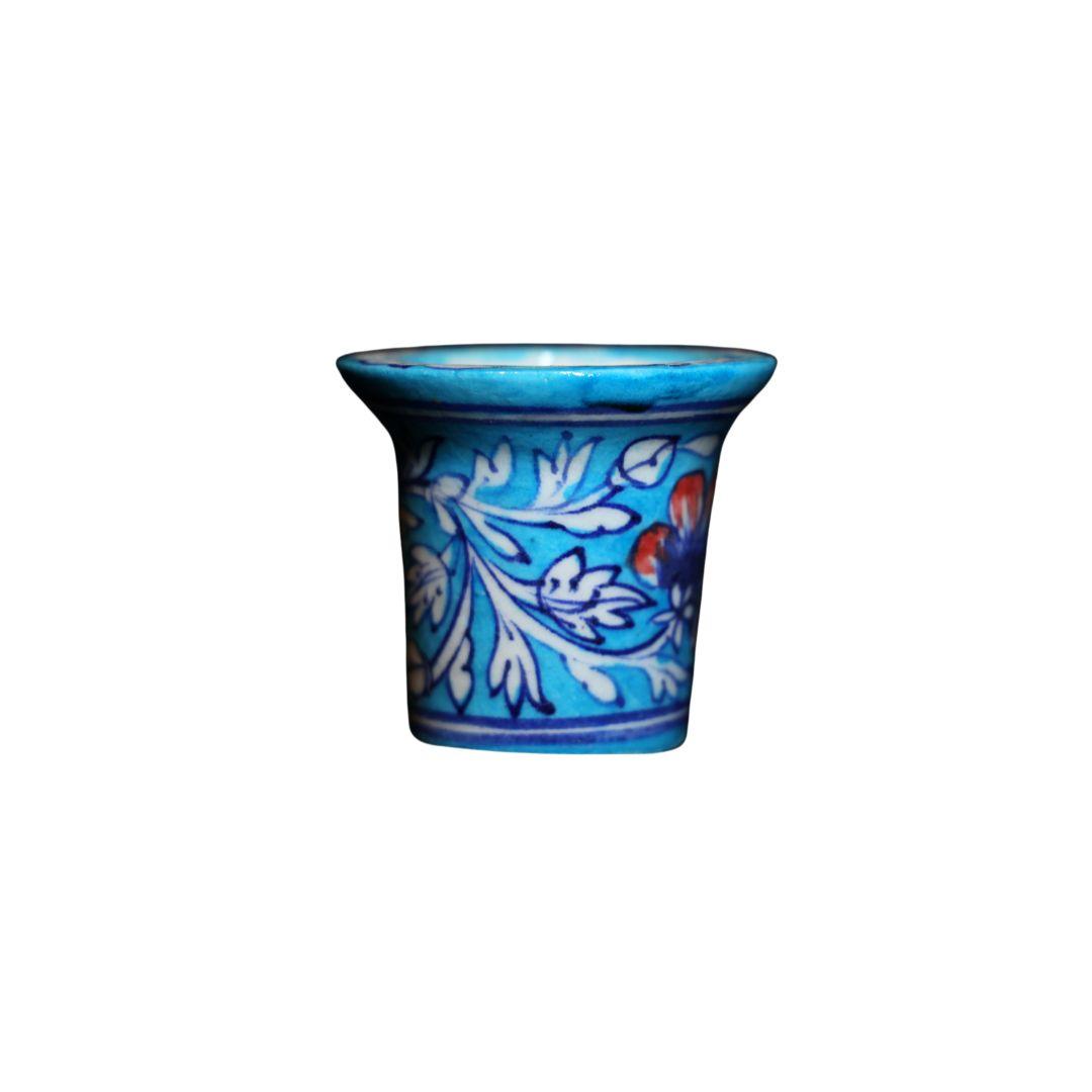 Blue Pottery Ceramic Pot Planters 3 inches