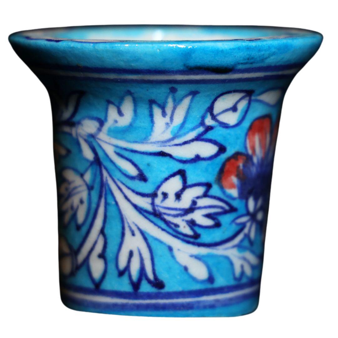 Blue Pottery Ceramic Pot Planters 3 inches