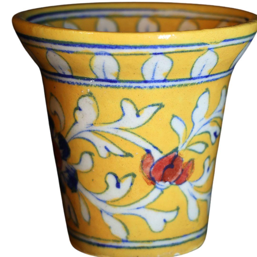 Blue Pottery Ceramic Pot Planters 3 inches