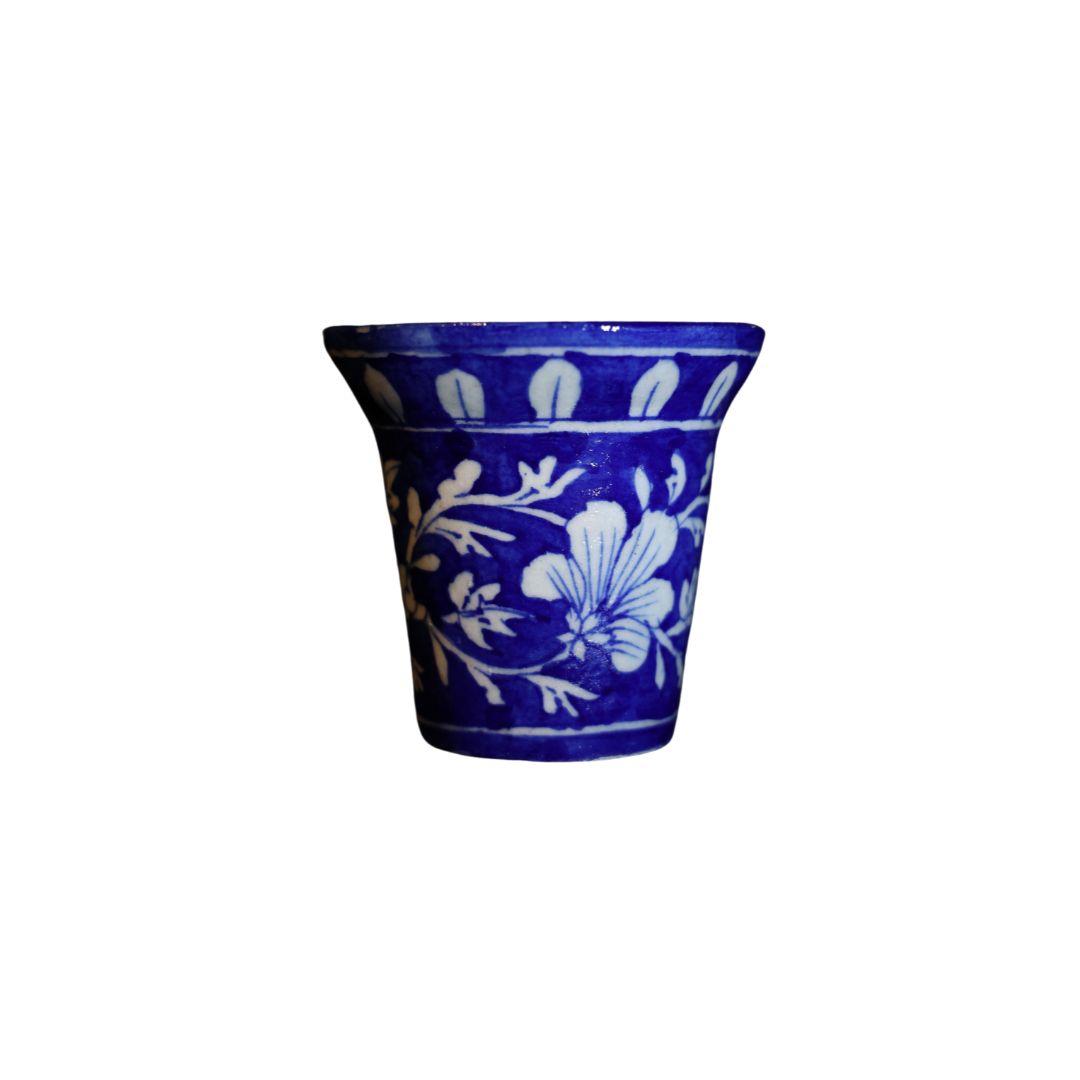 Blue Pottery Ceramic Pot Planters 3 inches